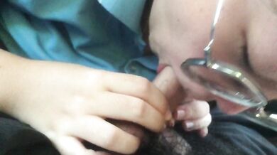 Schoolgirl blowjob in car