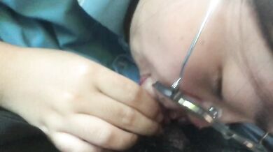 Schoolgirl blowjob in car