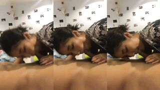 Hungry slut eats cock