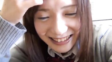 Japanese high school students taking selfies