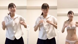 Teen Japanese girl stripping 4