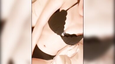 Japanese girl masturbates and pees in her panties