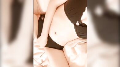 Japanese girl masturbates and pees in her panties