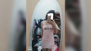 Thin breasts and short hair girl Tingting masturbates 1