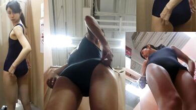 マルチレンズで撮影された、小柄な日本の女の子の着替えの様子