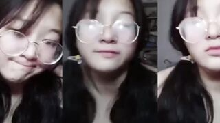 The glasses girl has too much sexual desire