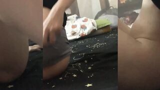 Schoolgirl secretly masturbates at home