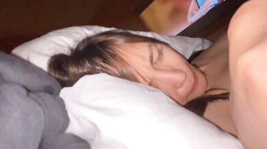 College beauty sexy black silk