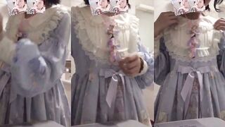 Girl Strips and Spreads Legs