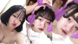 Short-haired high school student taking selfies 2