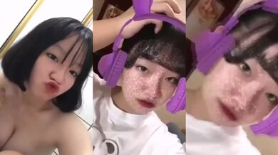 Học sinh trung học tóc ngắn chụp ảnh tự sướng 2