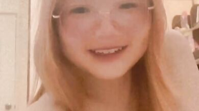 Glasses small tits girl video masturbation