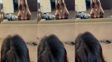 Big tits mature woman in front of the mirror