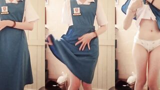 Malaysian sister's school uniform selfie