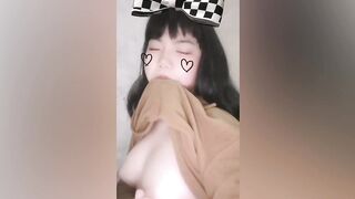 Big tits and rabbit teeth girl masturbates 2