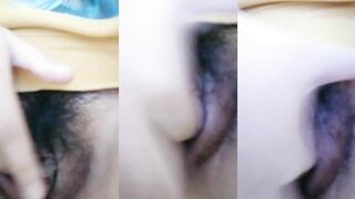 Micro-lens girl fingering the toilet