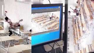 Yantai Golden Vocational College couple caught having sex on the class room desk