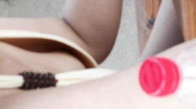 High-definition breast collection - swimming pool yellow bikini girl pink nipples