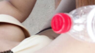 High-definition breast collection - swimming pool yellow bikini girl pink nipples