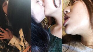 Four people lick each other naked