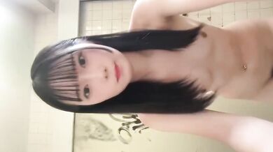 Japanese stripping in toilet