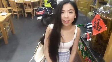 Asian beauty has wild sex at boyfriend's place