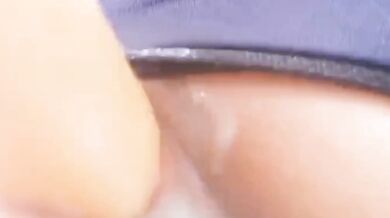 Swimsuit Close-Up Featuring Fake Dick Ejaculating White Cream