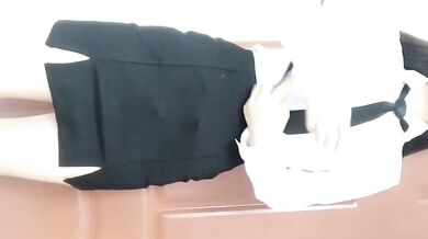 Innocent girl masturbates in teacher outfit