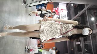 Bargain Hunter at Expo Snags Floral Dress and Glasses on Slim Beauty with a Surprising Twist: No Underwear and a Bushy Surprise