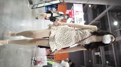 Bargain Hunter at Expo Snags Floral Dress and Glasses on Slim Beauty with a Surprising Twist: No Underwear and a Bushy Surprise