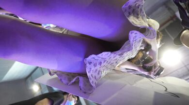 Bargain Hunter at Expo Snags Floral Dress and Glasses on Slim Beauty with a Surprising Twist: No Underwear and a Bushy Surprise