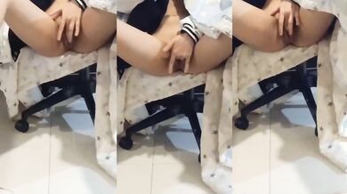 Mirror Masturbation on a Chair