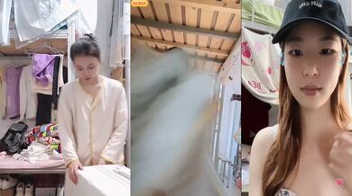 Female college student secretly films roommate changing clothes for views and gifts during live stream