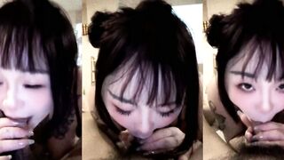 Tattooed Girl Gives a POV Blowjob