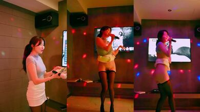 Người mẫu Hàn Quốc vừa hát vừa nhảy