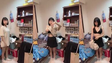 High trường học cô gái dải và mất selfie 09