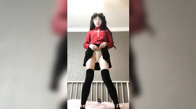 ⚫️⚫️Nữ thần otaku và người nổi tiếng trên Internet mới nhất, cô gái xinh đẹp nhất COSER {Tohsaka Rin}, trong gương phản chiếu dương vật giả và máy rung đang thủ dâm, cảnh tượng cực kỳ ngây ngất