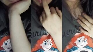 Female high curtains masturbation 2