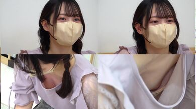 Cô gái xinh đẹp cúi xuống lộ nhũ hoa