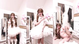Lolita Girl Strips and Masturbates with Crystal Wand