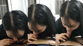 Beautiful woman performs oral sex