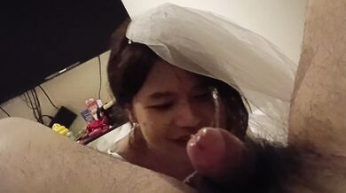 タイの牝犬が花嫁コスプレpart1 フェラチオとリムジン