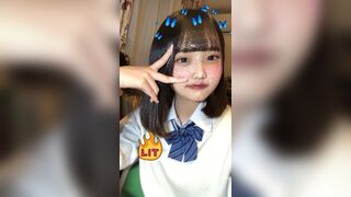 Japanese Bunny-Toothed High School Girl Masturbates in Dorm