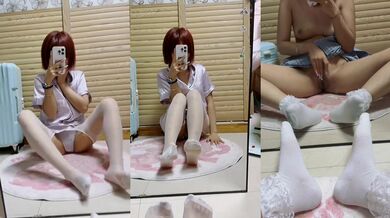 抖音おかっぱ自慰1-白いシルクのパジャマ&白いソックスのJK