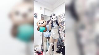 TikTok Bob Cut Masturbation 3 - White Stockings Maid