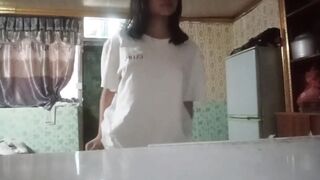 Busty Glasses Girl Dances and Shows Off