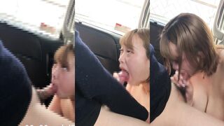 Oral Expert #2: Big-Breasted Bitch's Car Blowjob (Titfuck)