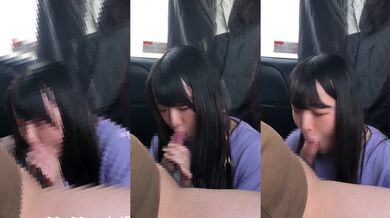 清楚系黒髪ロング サバサバ系女子大生の車内フェラ