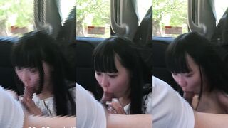 Fair-Skinned Girl's Car Blowjob