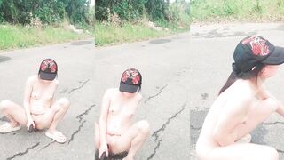 Flat-Chested Wife Gushes Outdoors